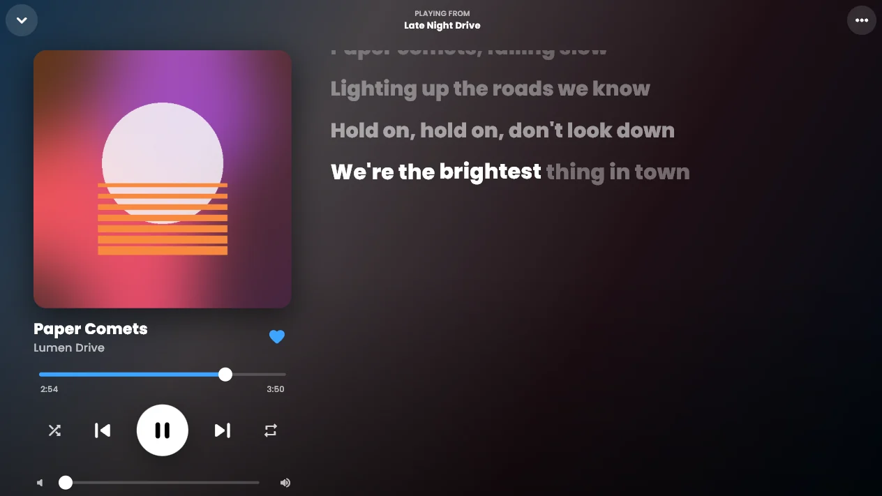 The Minimal look: calm gradient background with a blue accent